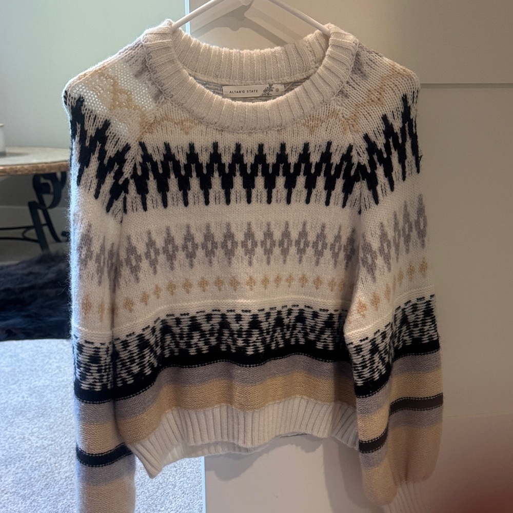 Altar’d stateSweater with Geometric Pattern